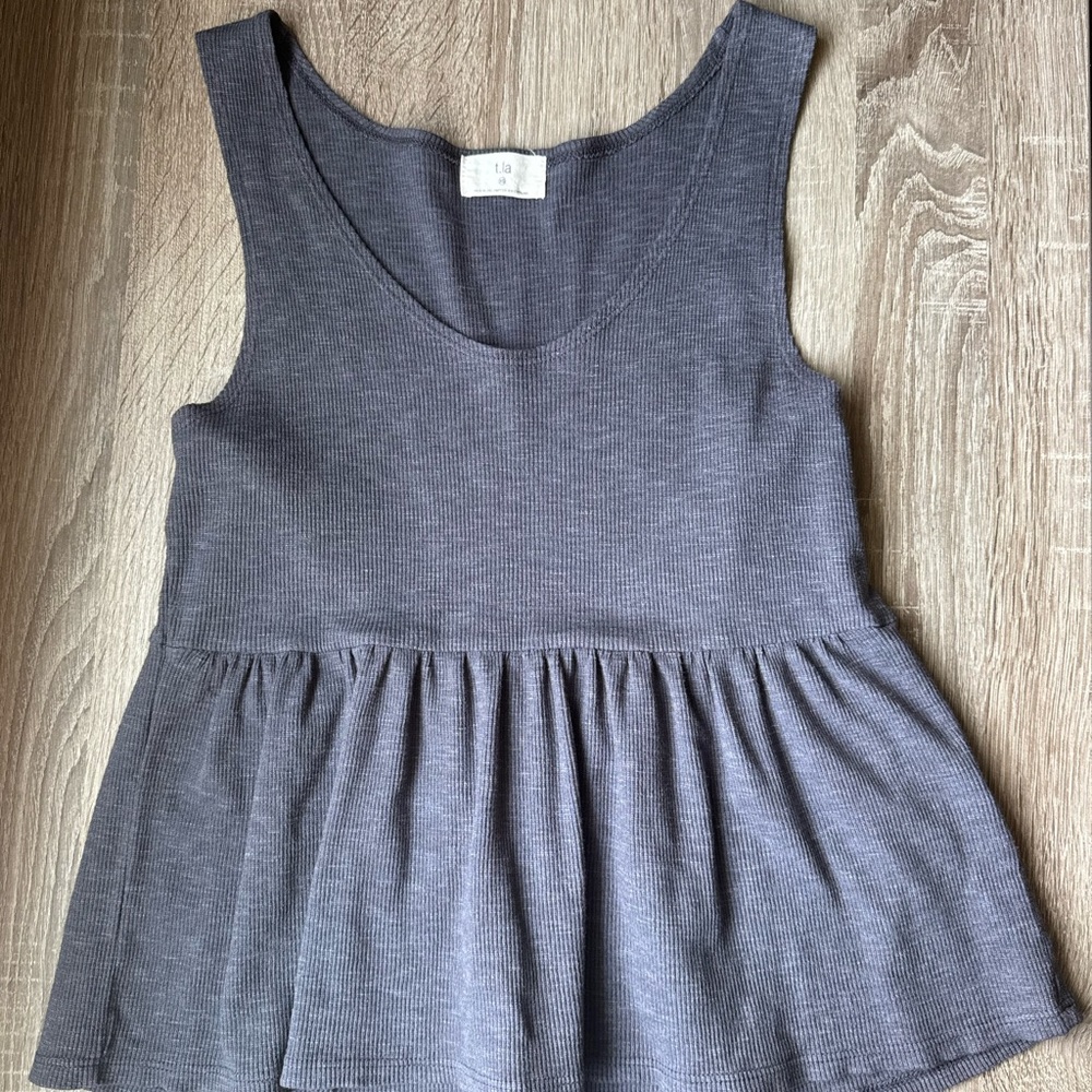 Navy Babydoll Sleeveless Peplum Top Size XS